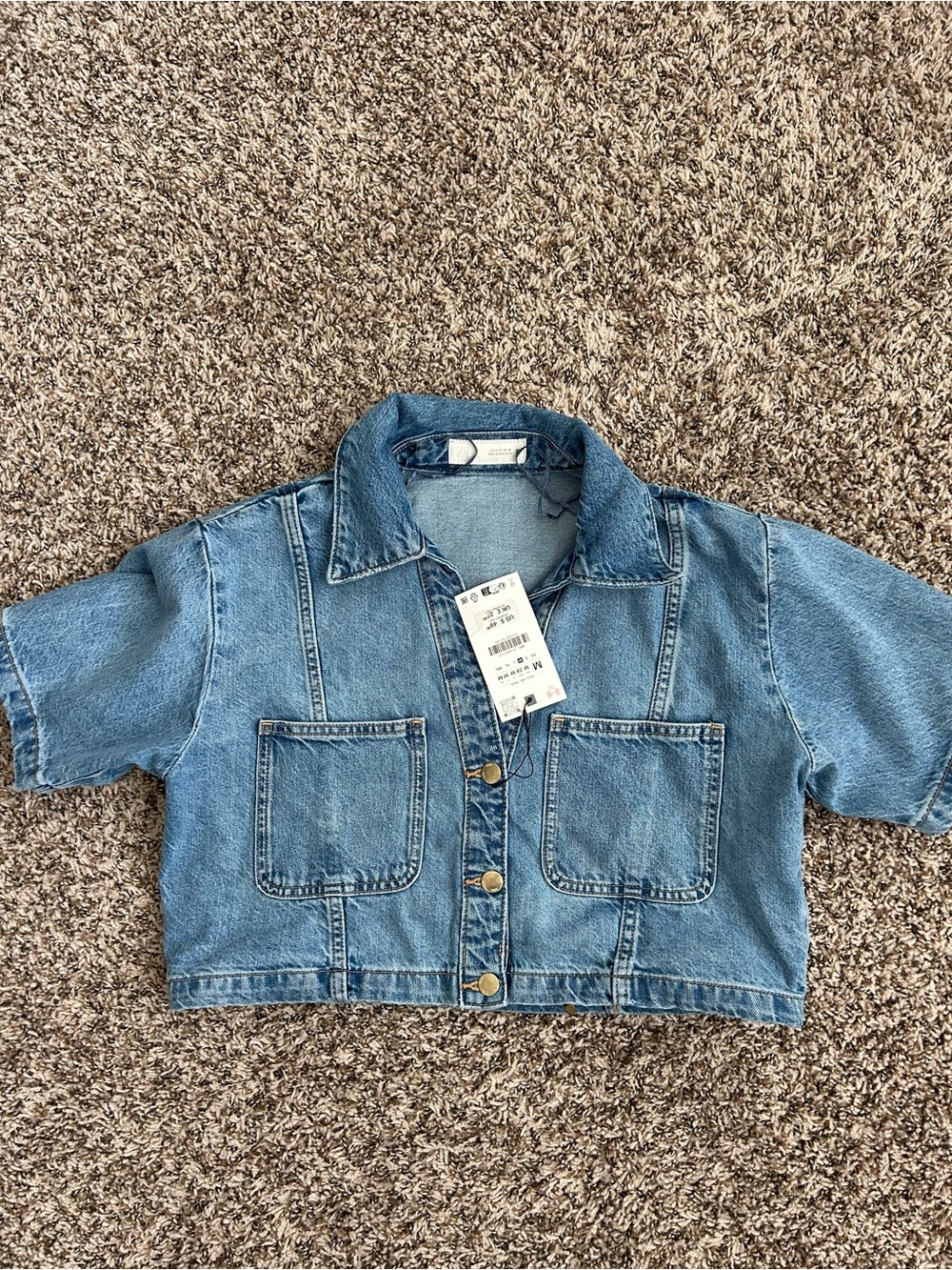 Zara Blue Denim Button-Up and Mini Skort Set - Picture 7 of 9